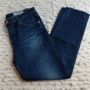 AG Isabelle High Rise Crop Raw Hem Straight jeans